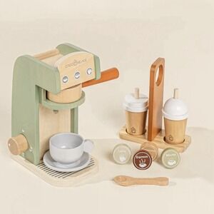 Wooden Toy Coffee Maker Espresso Set Wood Pretend Play Kitchen Coco Village